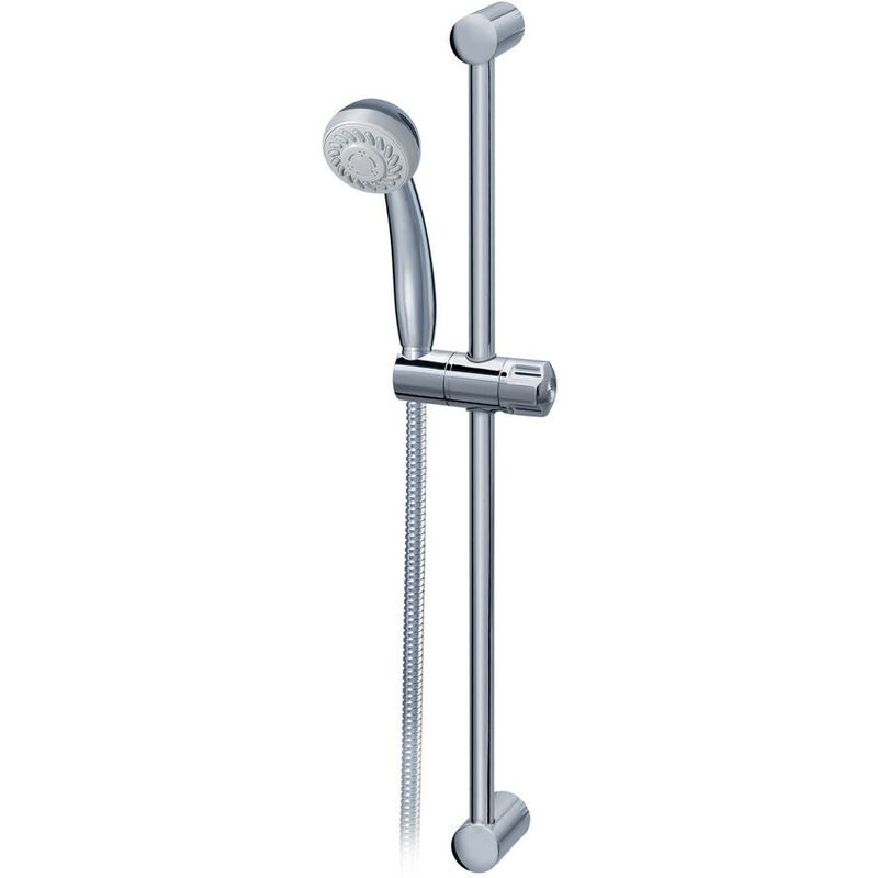 foto del prodotto porcher asta doccia aqua 61 cm, doccetta a 2 getti, cromo d6040aa 