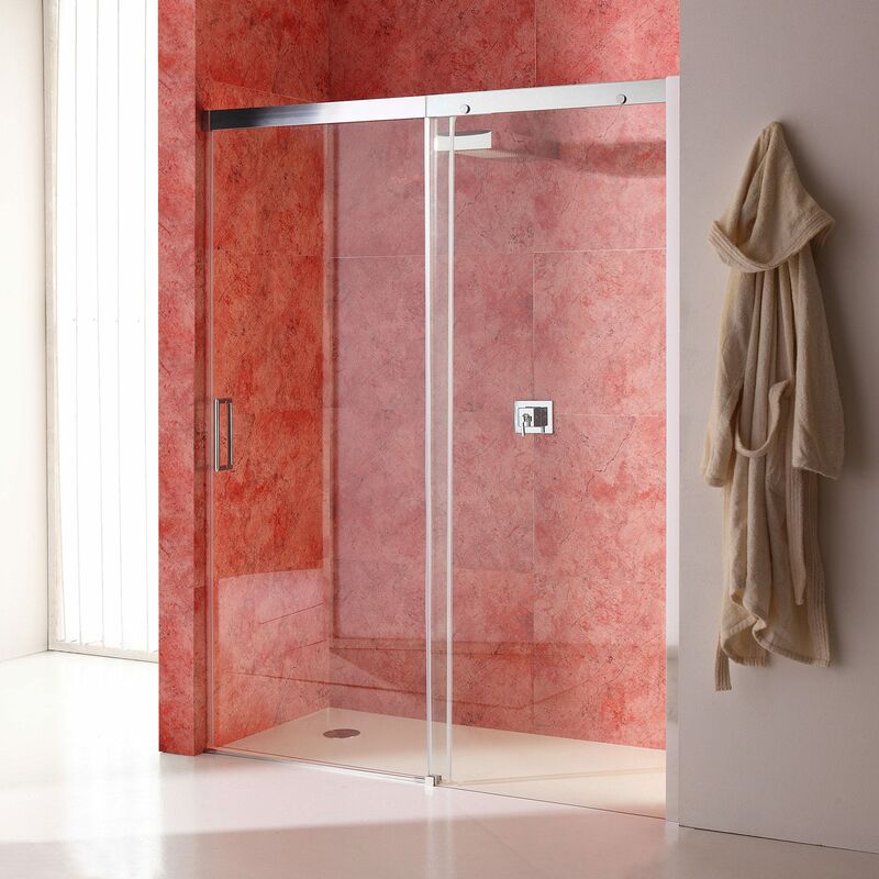 foto del prodotto porta 140 cm nicchia con lato fisso a destra cristallo trasparente dream