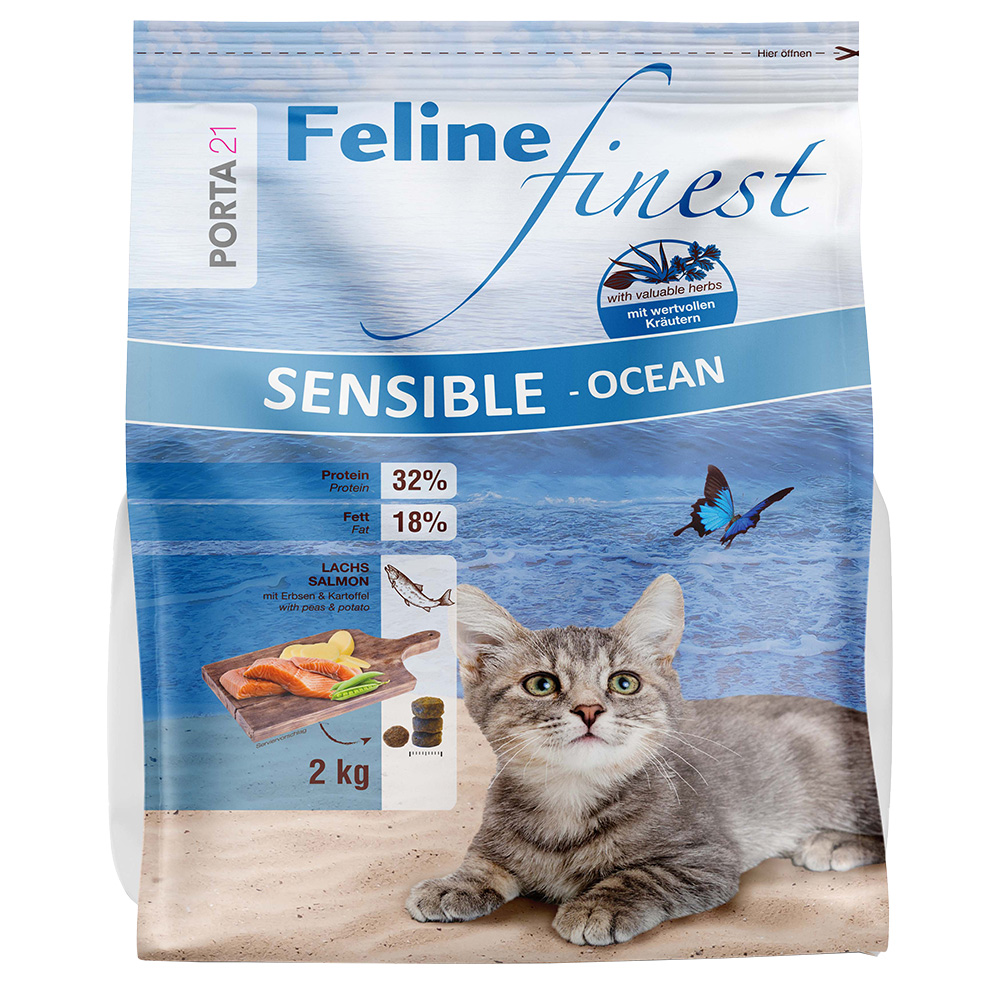 foto del prodotto porta 21 feline finest sensible ocean crocchette per gatti 2 kg