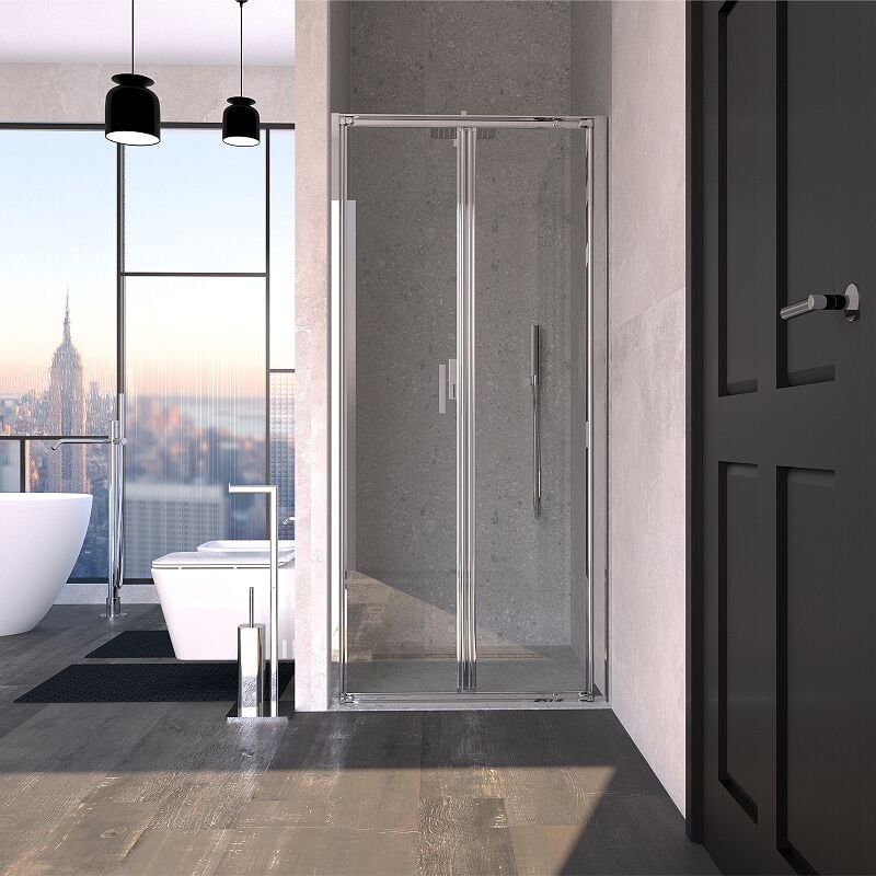 foto del prodotto porta a soffietto 70 cm vetro trasparente ercos gold bbgoltsf70 70 cm 68 72 