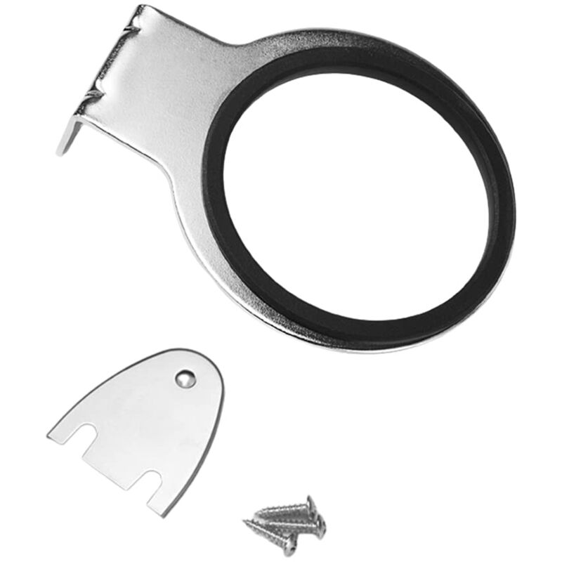 foto del prodotto porta asciugacapelli da parete in acciaio inox, gancio per asciugacapelli antiruggine, porta asciugacapelli da parete con guarnizione e viti,