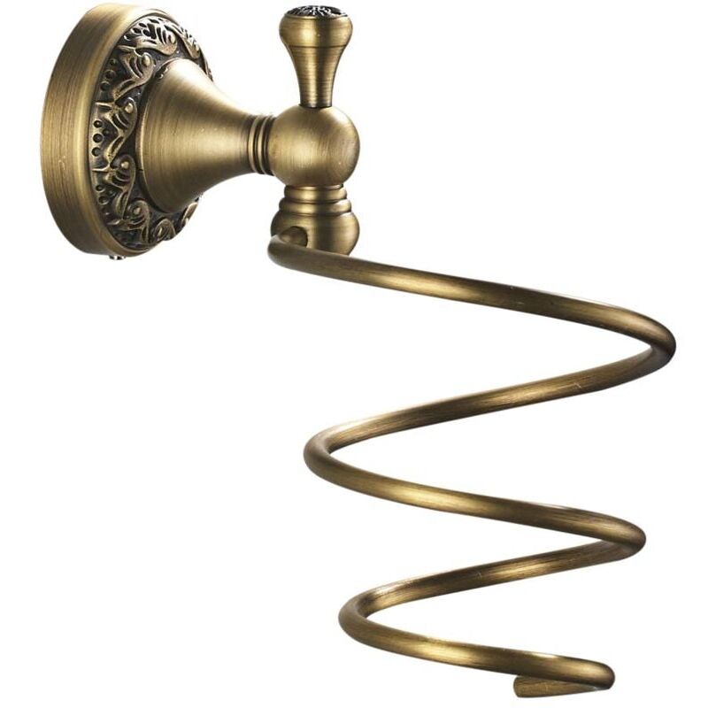 foto del prodotto porta asciugacapelli porta asciugacapelli rivestimento in bronzo, retr in rame massiccio con sezione montaggio a parete accessori per il bagno