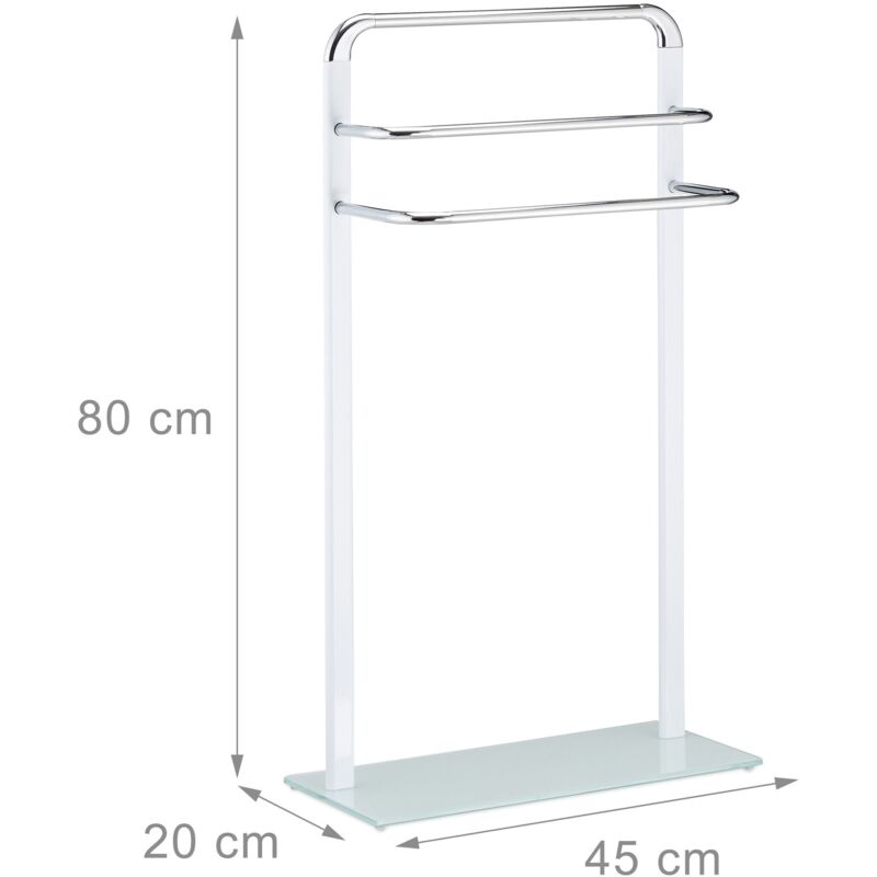 foto del prodotto porta asciugamani 3 barre su gambe 80 cm metallo e vetro 130002240