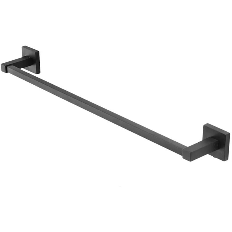 foto del prodotto porta asciugamani a muro 50 cm in acciaio nero opaco levante