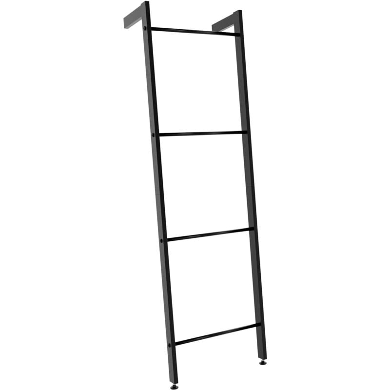foto del prodotto porta asciugamani a scala 170x49 cm 4 livelli in metallo nero 100003509