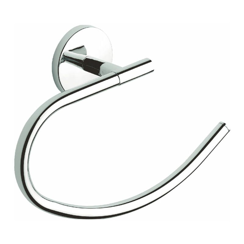 foto del prodotto porta asciugamani ad anello da parete cromo in acciaio cromato mod. one duo cromo