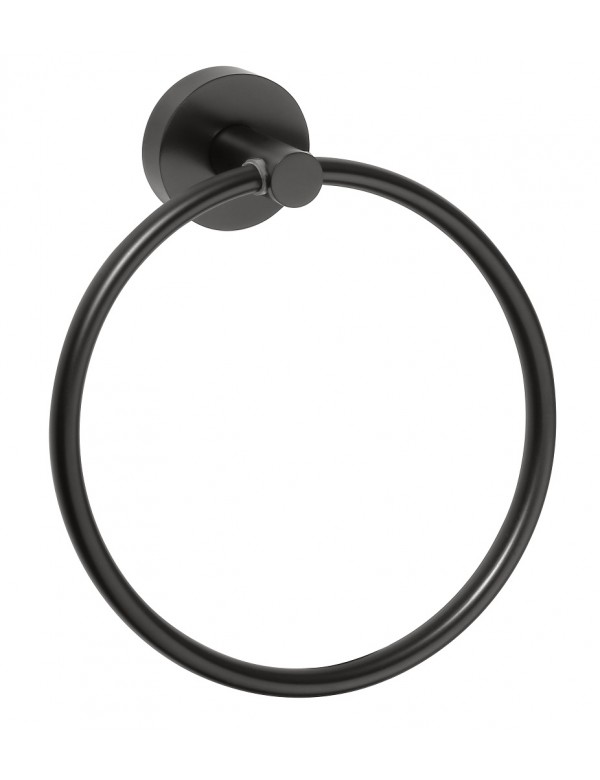 foto del prodotto porta asciugamani ad anello scuro in ottone nero 17x 19,5 x 5,5 cm 15 cm