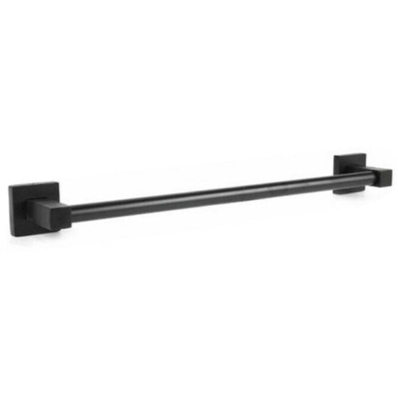 foto del prodotto porta asciugamani asta supporto 40cm bagno da muro asciuga mano casa nero 02107