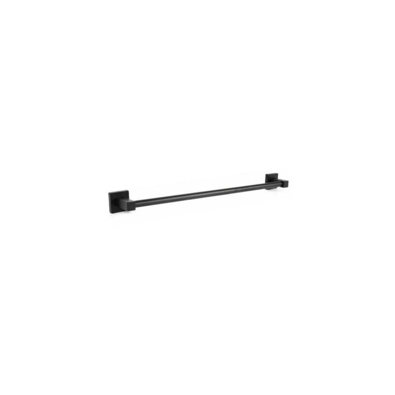 foto del prodotto porta asciugamani asta supporto 50cm bagno da muro asciuga mano casa nero 02108