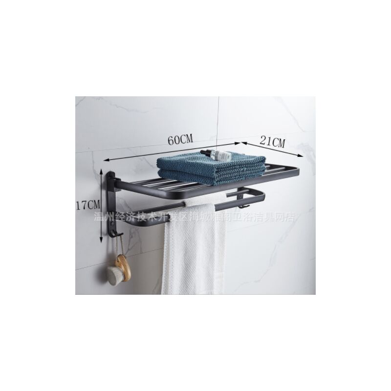 foto del prodotto porta asciugamani bagno alluminio portasciugamani montaggio a parete mensole porta salviette da parete pieghevole 602117cm