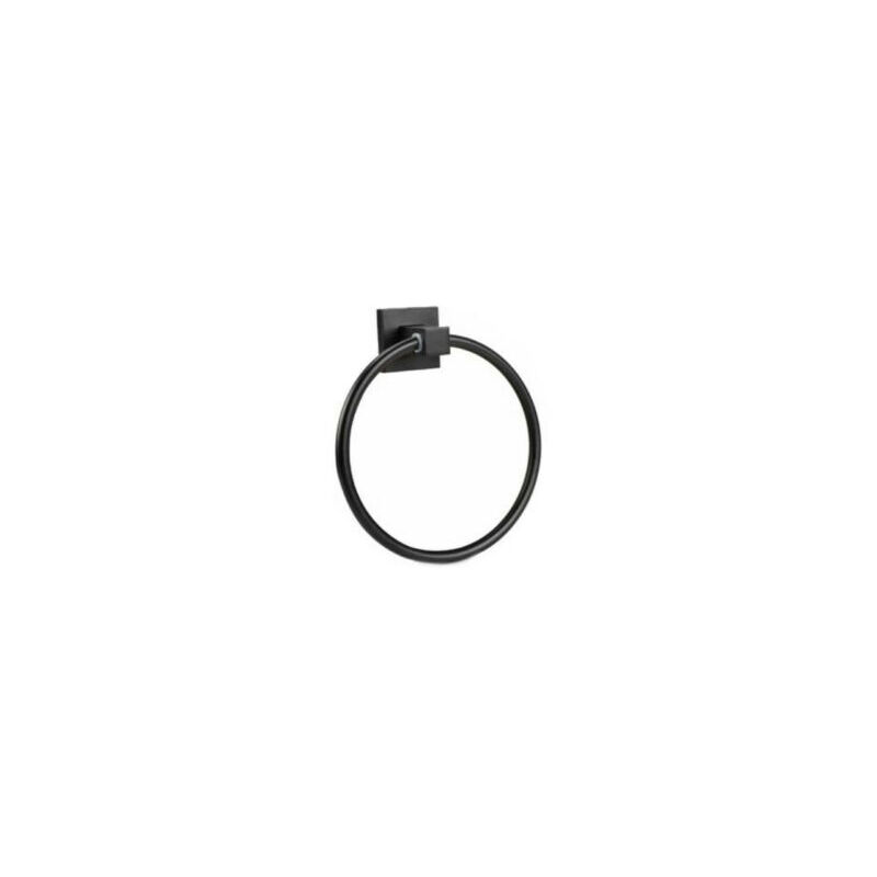 foto del prodotto porta asciugamani bagno parete anello nero supporto arredo bagno 02096