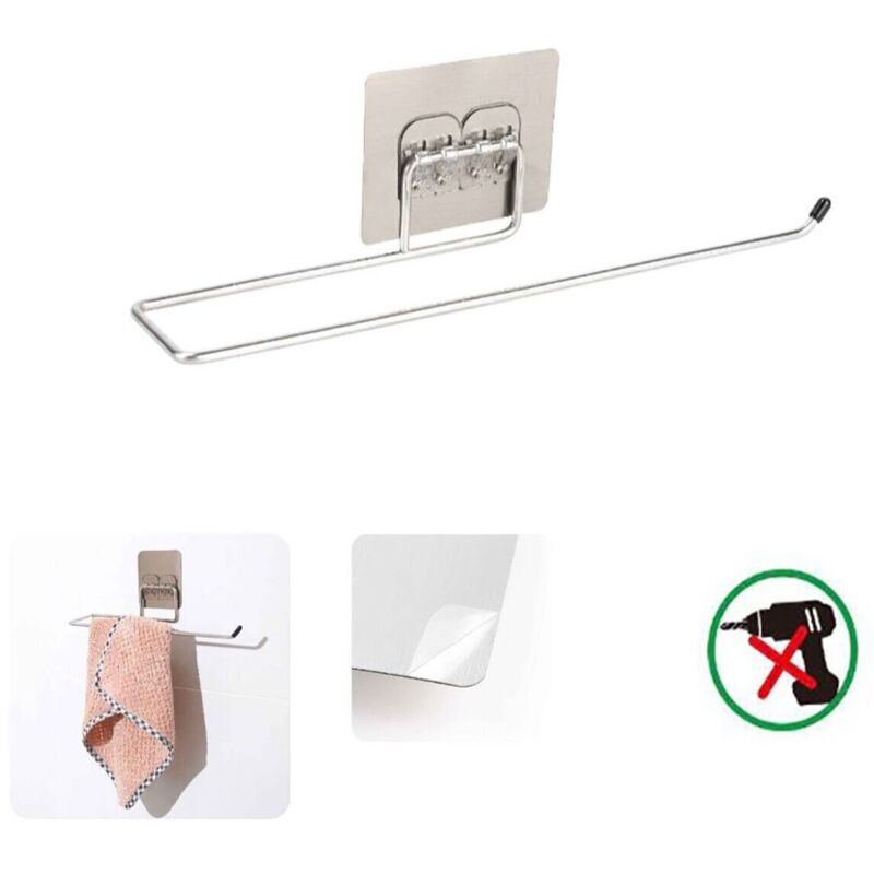 foto del prodotto porta asciugamani bagno parete salviette arredo casa adesivo 03493