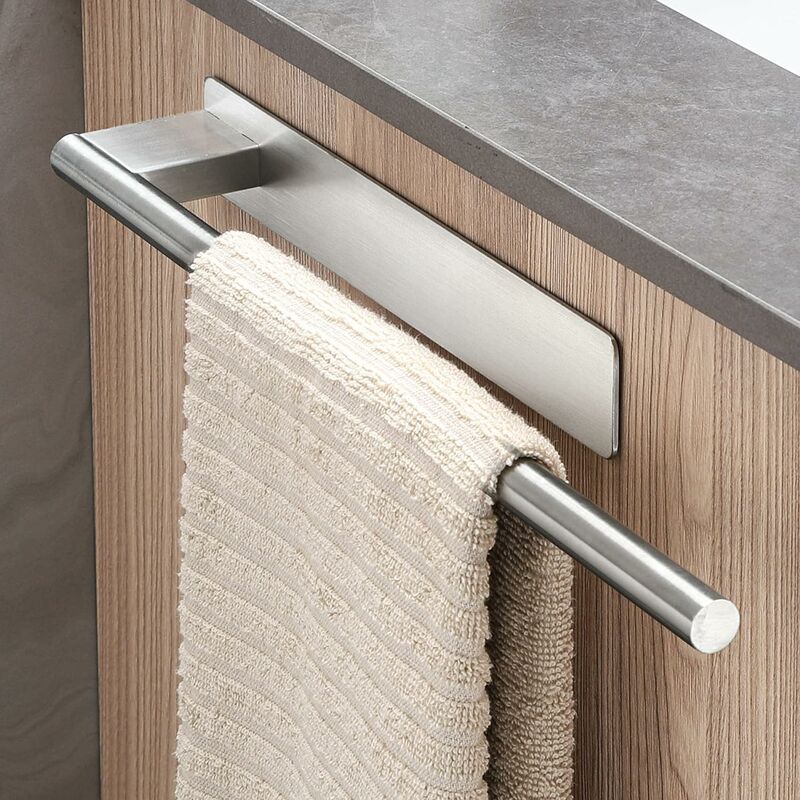 foto del prodotto porta asciugamani bagno portasciugamani in acciaio inox adesivo porta salviette da parete per bagno cucina argento