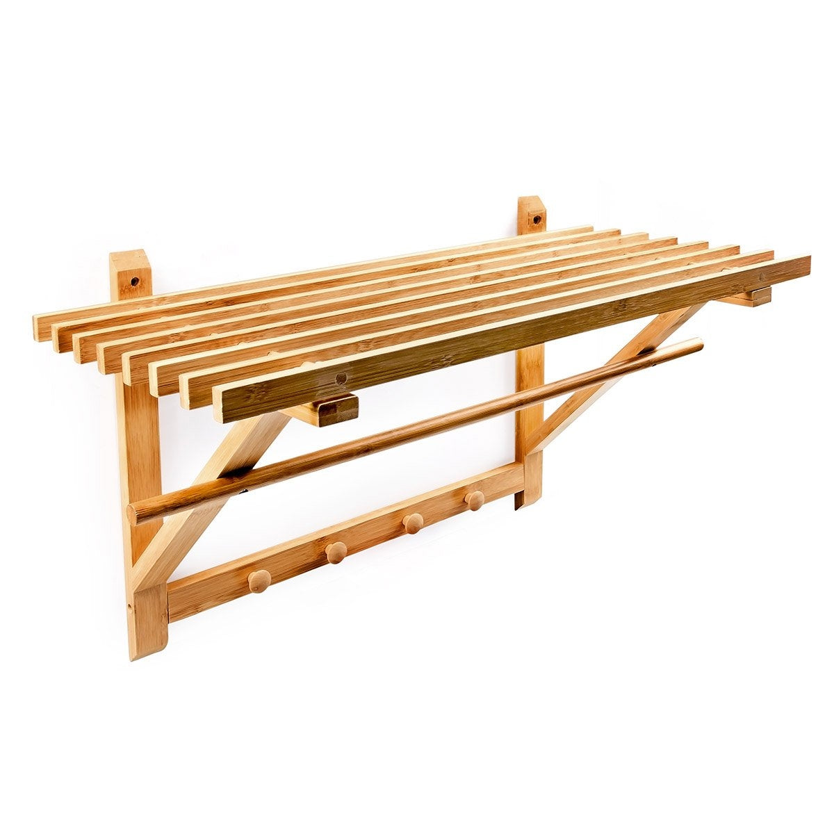 foto del prodotto porta asciugamani da bagno in bamb con ripiano 60 cm 3213077