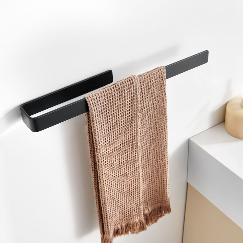 foto del prodotto porta asciugamani da bagno, porta asciugamani cecipa max nero, porta asciugamani laterale da 40 cm per mobile bagno