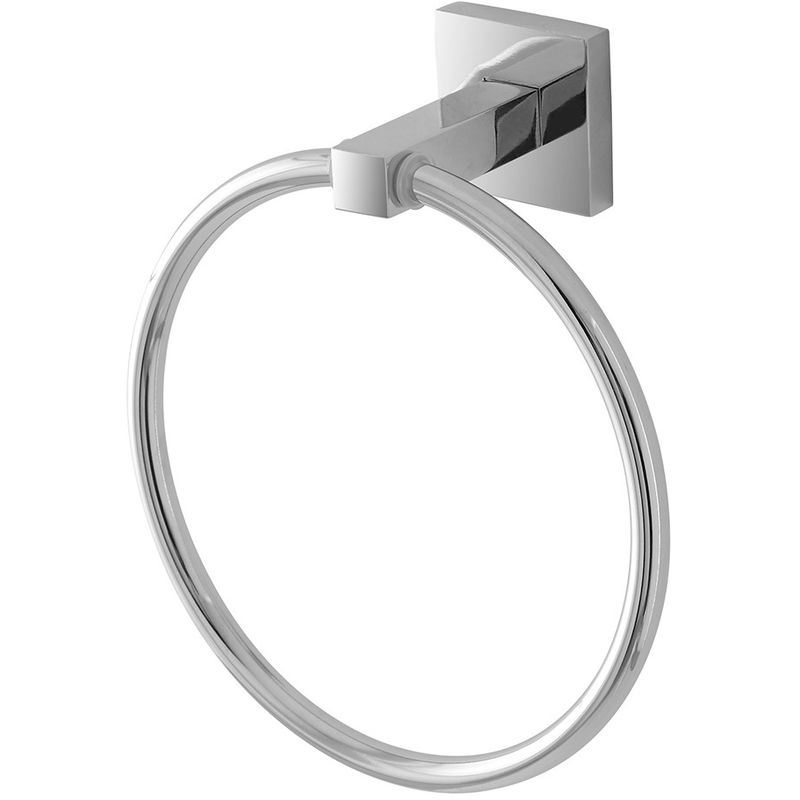 foto del prodotto porta asciugamani da parete ad anello in metallo cromato rock