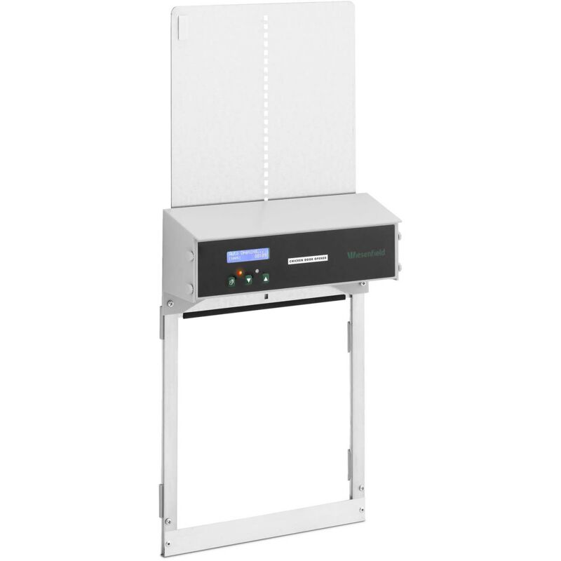 foto del prodotto porta automatica per pollaio apriporta elettrico lcd timer sensore luce