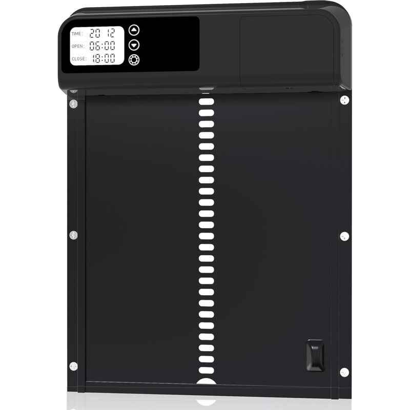 foto del prodotto porta automatica per pollaio con funzione anti clip, porta automatica per pollaio temporizzata e azionata manualmente in lega di alluminio,