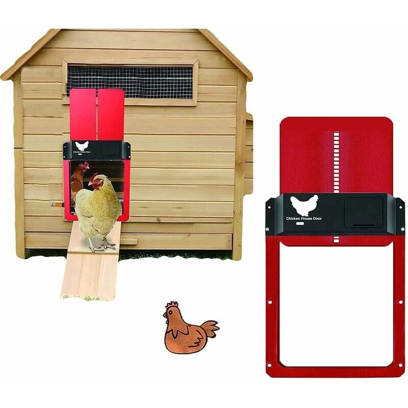 immagine 0 del prodotto porta automatica per pollaio con sensore di luce porta per pollaio a induzione completamente impermeabile porta per pollaio, rossa, t audace