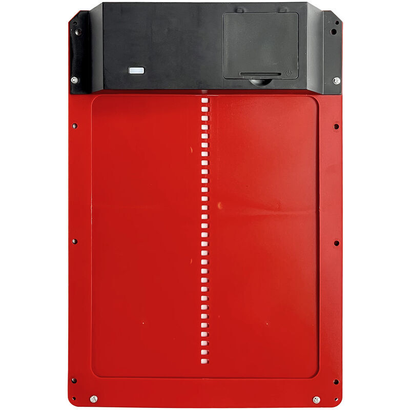 foto del prodotto porta automatica per pollaio, porta in plastica leggera, sensore di luce, apertura ritardata la sera e la mattina, rossa