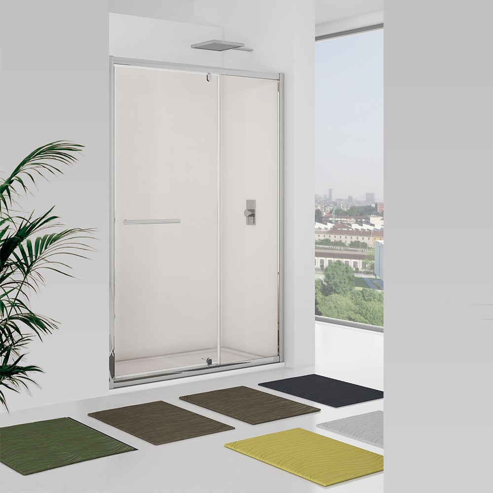 foto del prodotto porta battente e fisso 137 141 cm, vetro trasparente new plus