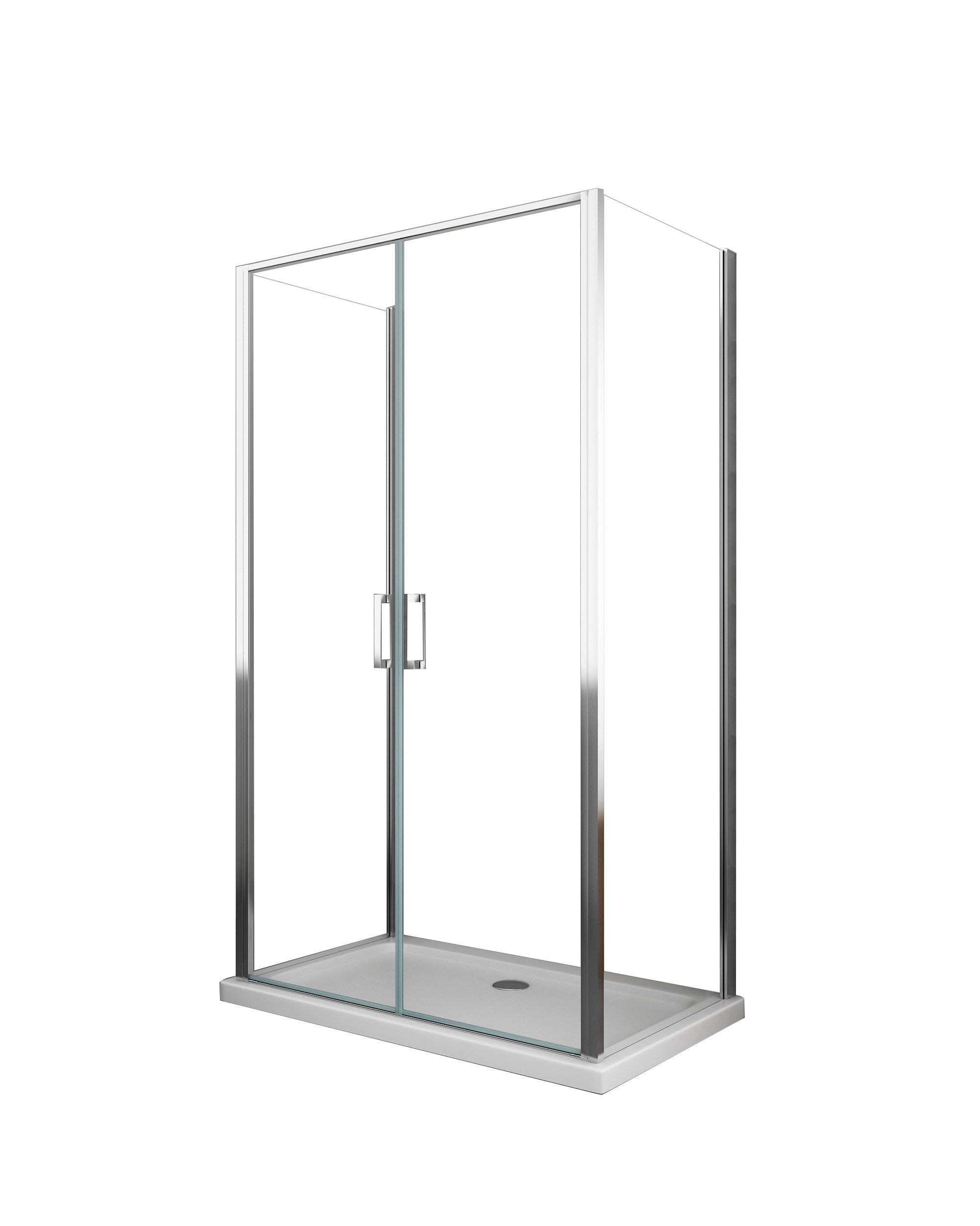 foto del prodotto porta battente saloon 2 lati fissi box doccia 6 mm cromo 2 fisse 67,5 70 saloon 67 70