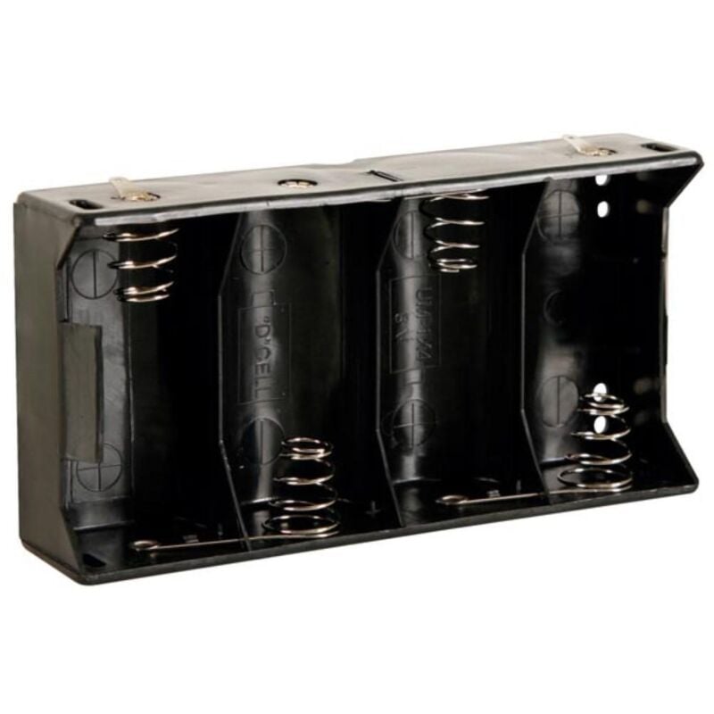 foto del prodotto porta batteria per 4 x d cell con tag di saldatura 