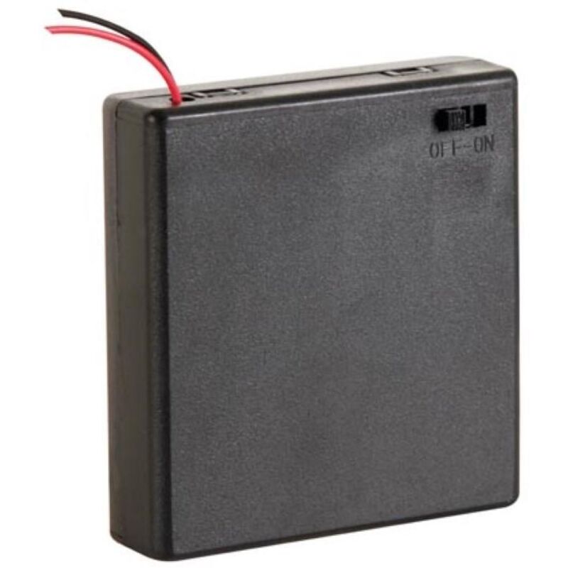foto del prodotto porta batterie per 4 x aa-cell con terminali interruttore