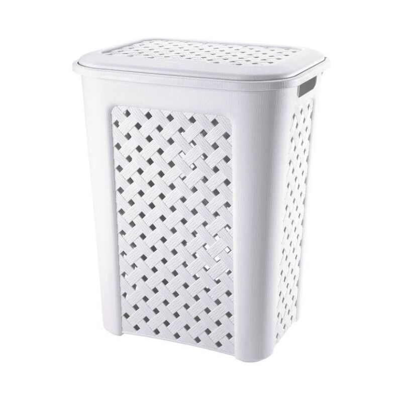 foto del prodotto porta biancheria arianna da 50lt in colore bianco 43.5 x 33.5 x h 55 cm