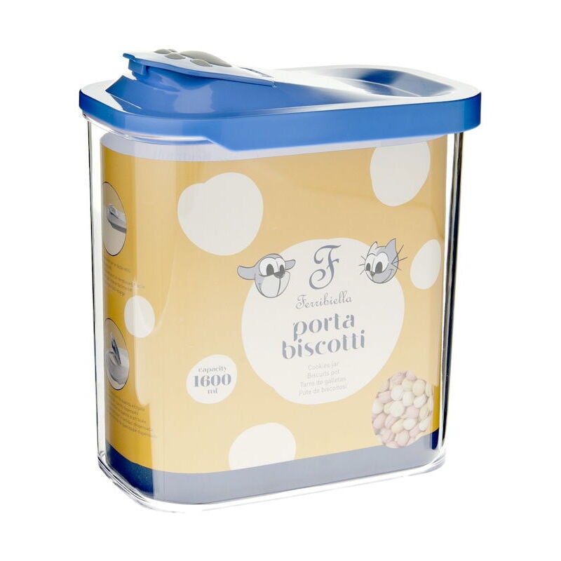 foto del prodotto porta biscotti in plastica per cani e gatti 2200 ml blu