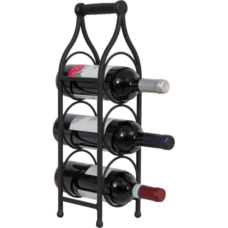 foto del prodotto porta bottiglie vino in ferro portabottiglie da tavolo 46x13 cm espositore porta vino da banco scaffale da cucina cantinetta