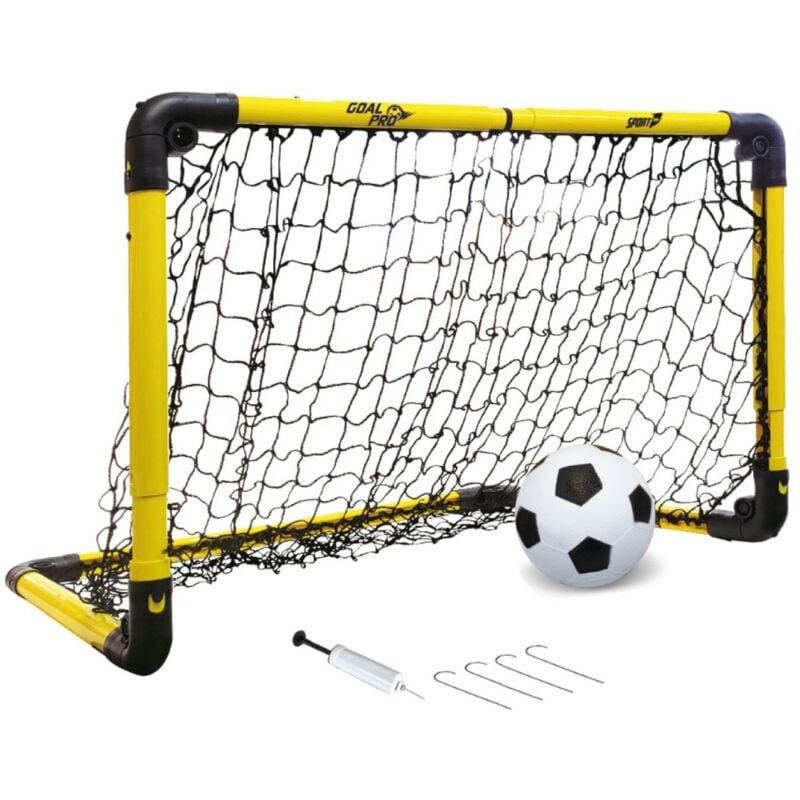 foto del prodotto porta calcio estendibile pieghevole 90x60x42 rete con pompa e palla