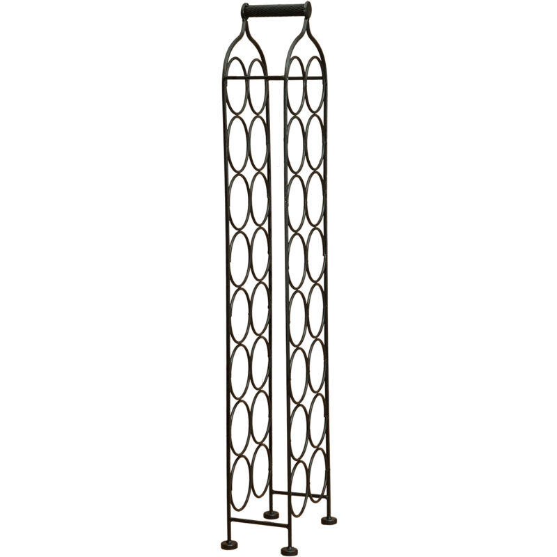 foto del prodotto porta calici vino porta bottiglie in ferro battuto cantinetta vino 106x24 cm espositore porta vino da terra 16 bottiglie enoteca