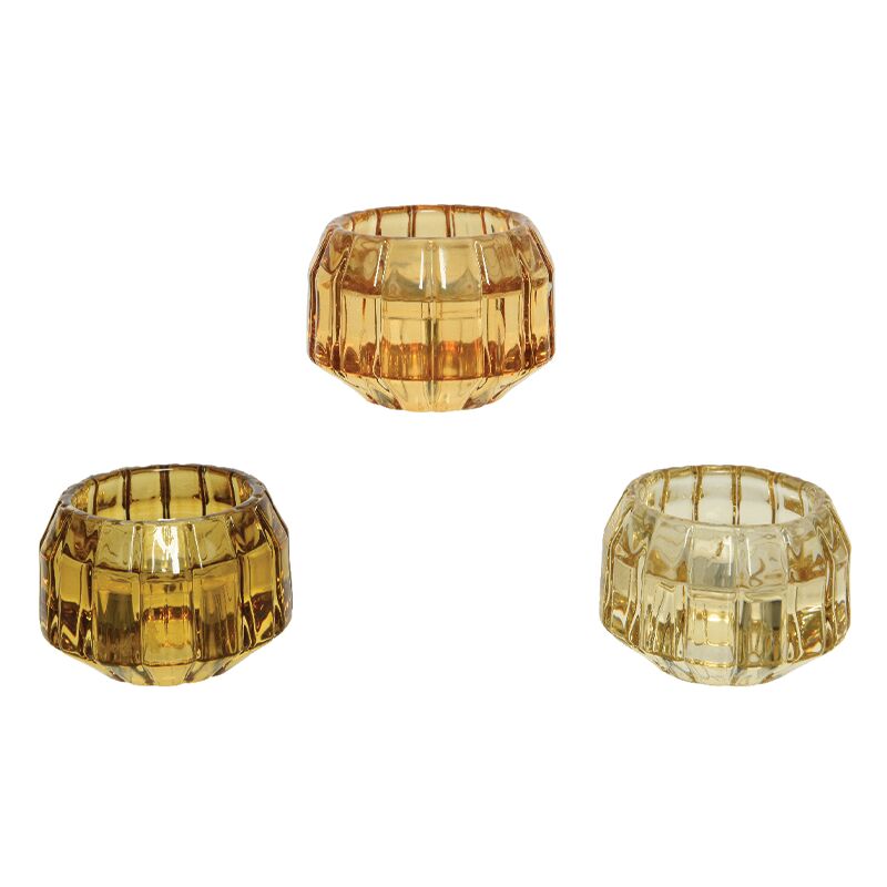 foto del prodotto porta candele in vetro lucido h 4 cm assortito