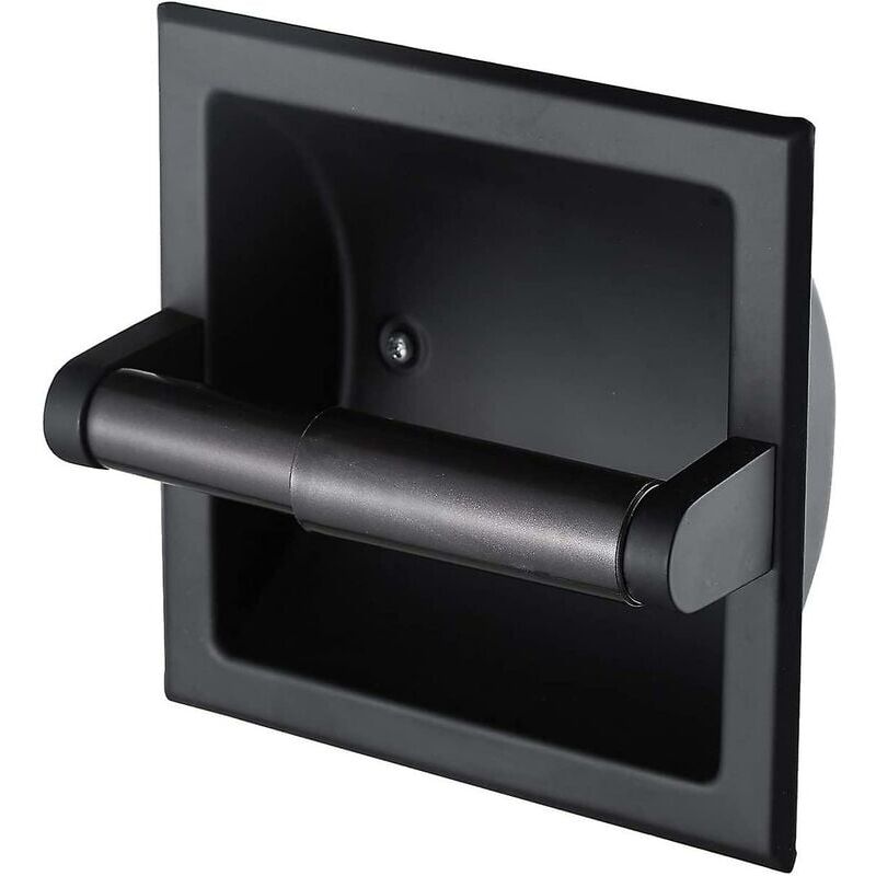 foto del prodotto porta carta igienica a parete nero opaco, porta carta igienica con distributore di carta igienica integrato per carta igienica da bagno