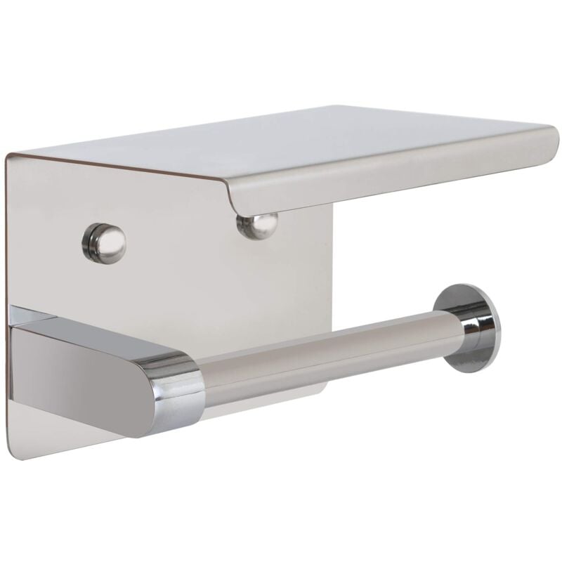 foto del prodotto porta carta igienica adesivo con ripiano, porta rotolo di carta igienica a parete, senza foratura, sedile wc in acciaio inox sus 304