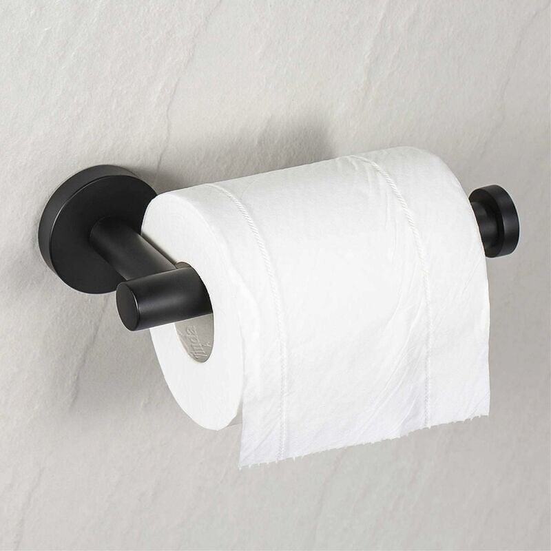 foto del prodotto porta carta igienica anello portasciugamani aperto acciaio inossidabile sus 304 finitura nero opaco accessori per portasciugamani da parete per bagno