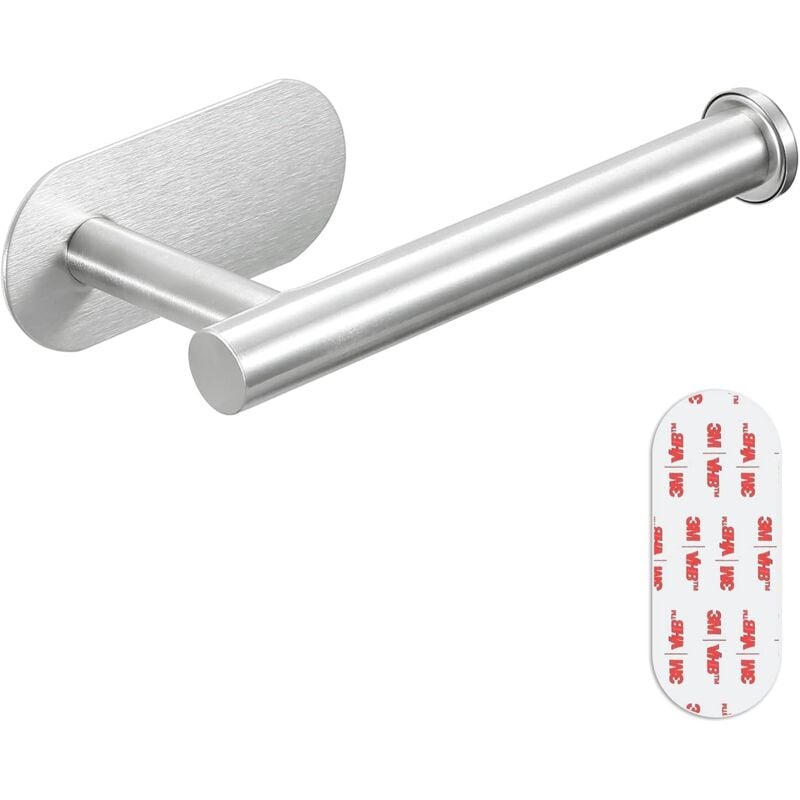 foto del prodotto porta carta igienica autoadesivo da parete per bagno, moderno porta rotolo di carta igienica adesivo in nichel spazzolato, in acciaio inox 304, per