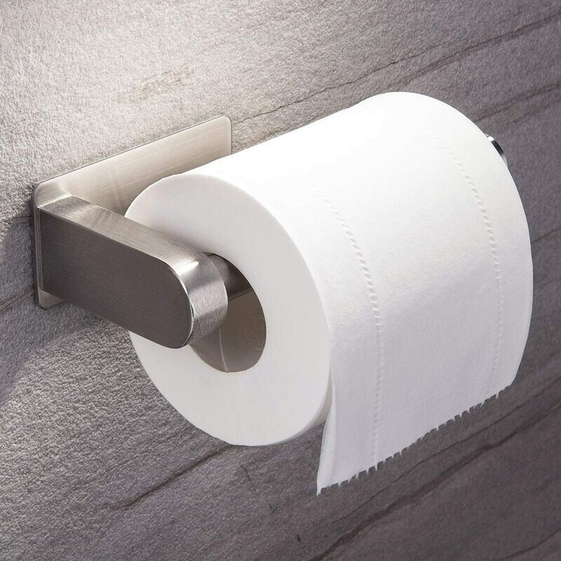 foto del prodotto porta carta igienica autoadesivo senza foratura, porta carta da parete, porta rotolo carta igienica in acciaio inox