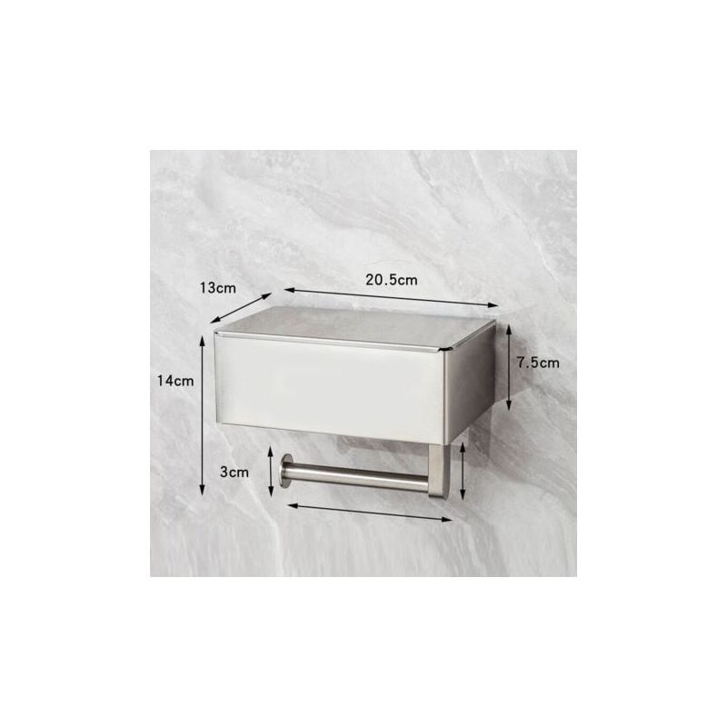 foto del prodotto porta carta igienica con contenitore per salviette umidificate, acciaio inossidabile senza foratura, con ripiano, porta carta igienica da parete per