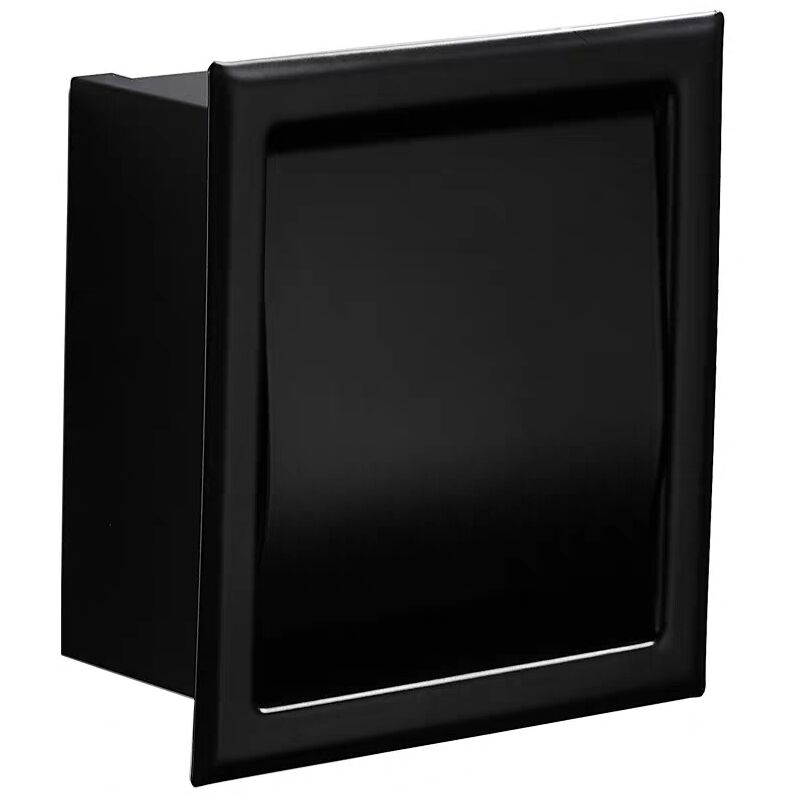 foto del prodotto porta carta igienica da incasso nero opaco, montaggio a parete in acciaio inossidabile per bagno sollbry
