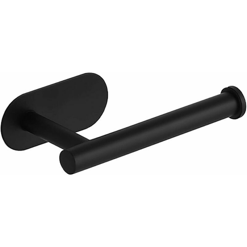 foto del prodotto porta carta igienica da parete in acciaio inox nero, porta carta igienica da parete autoadesivo senza foratura, porta rotolo di carta igienica, per