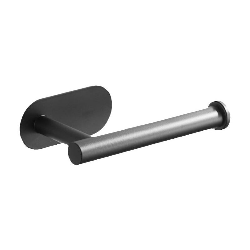 foto del prodotto porta carta igienica da parete in acciaio inox, porta carta igienica per bagno e cucina, porta carta nero opaco