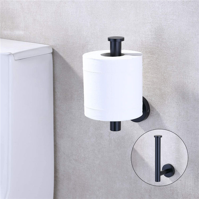 foto del prodotto porta carta igienica da parete in acciaio inox sus 304, porta carta nero opaco, porta rotolo di carta igienica per bagno e cucina,