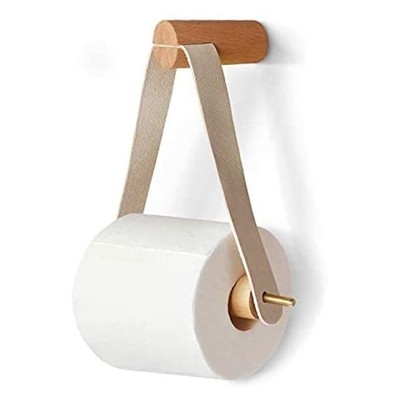 foto del prodotto porta carta igienica da parete in legno vintage nordico, porta carta igienica per bagno wc, decorazione macaron