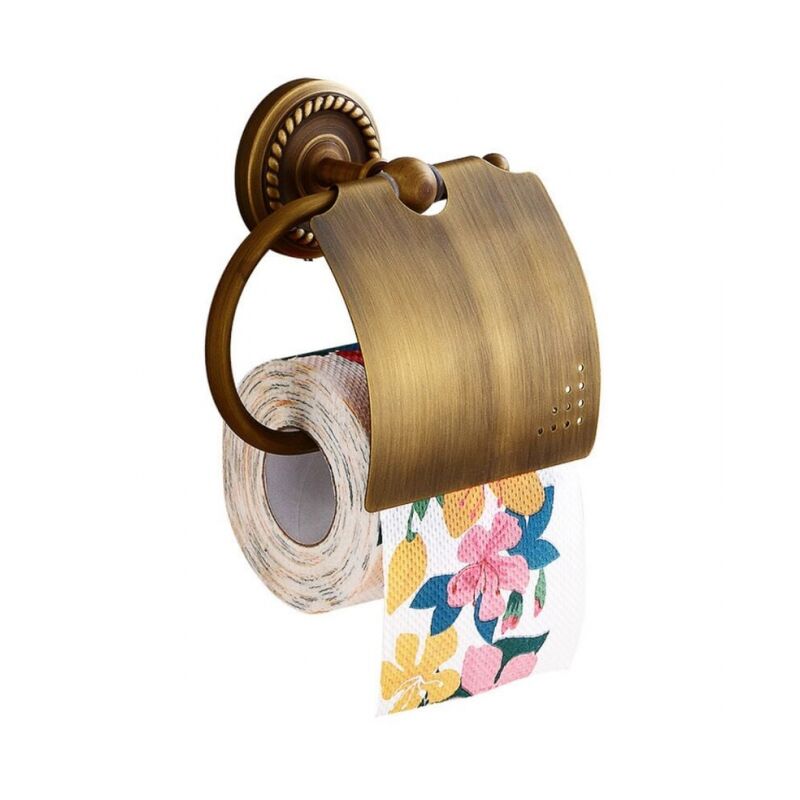 foto del prodotto porta carta igienica da parete in ottone retr porta rotolo di carta igienica da bagno con coperchio