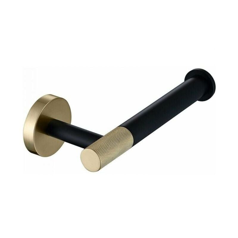 foto del prodotto porta carta igienica in acciaio inox porta carta igienica a parete porta rotolo di carta igienica in oro spazzolato e nero opaco ymyny