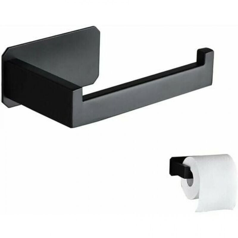 foto del prodotto porta carta igienica in acciaio inox porta carta igienica originale da parete senza forare porta carta igienica adesivo 3m nero per bagno wc