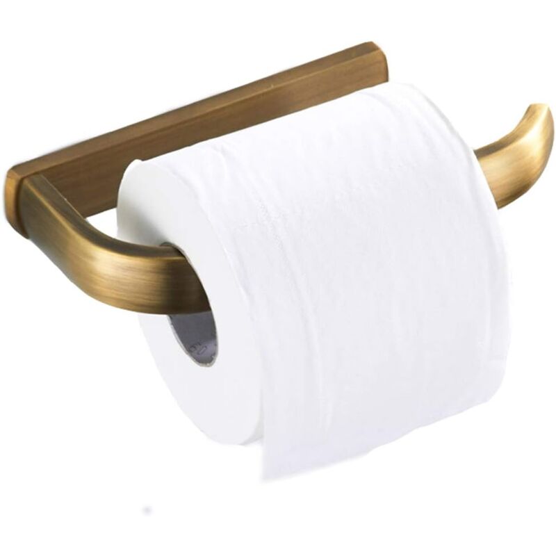 foto del prodotto porta carta igienica in ottone anticato, supporto da parete in rame retr , porta rotolo di carta igienica, supporto da parete