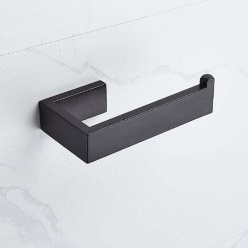 foto del prodotto porta carta igienica nero da 14 cm, acciaio inossidabile, finitura spazzolata, per bagno e cucina